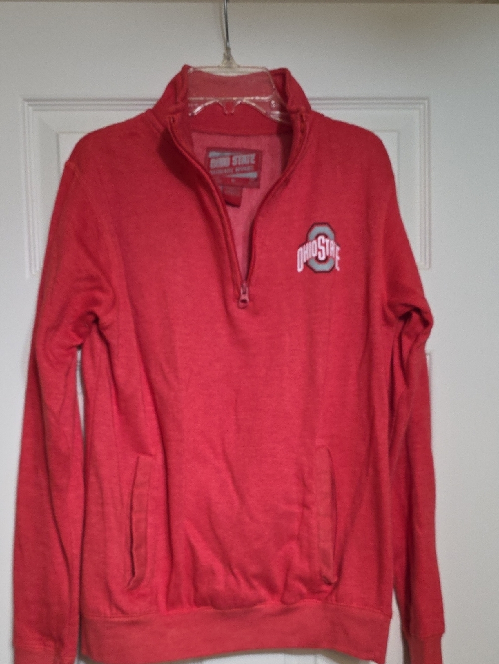 Ohio State Women's Red Quarter-Zip Pullover Sweatshirt